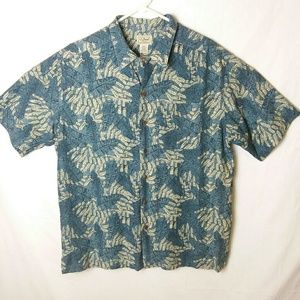 Vtg LL Bean Floral Hawaiian Button Up Shirt